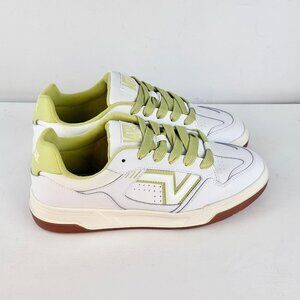 Men's 11 - VANS Upland Lime Green White Leather Skate Shoe - 721356